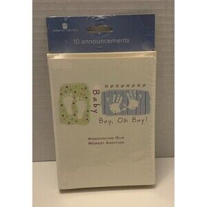 American Greetings Newest Addition Baby Boy Announcement Card 60Cards Envelopes